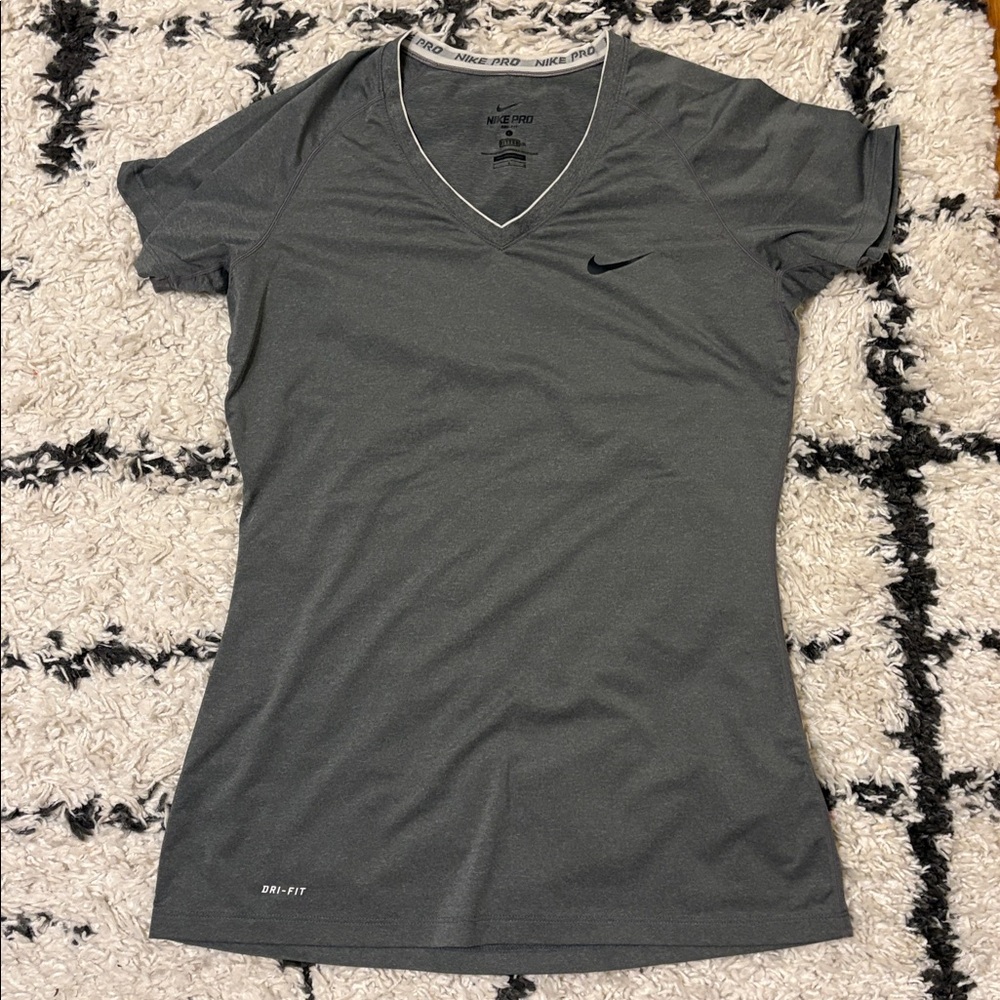 Nike Charcoal V-Neck Performance Tee